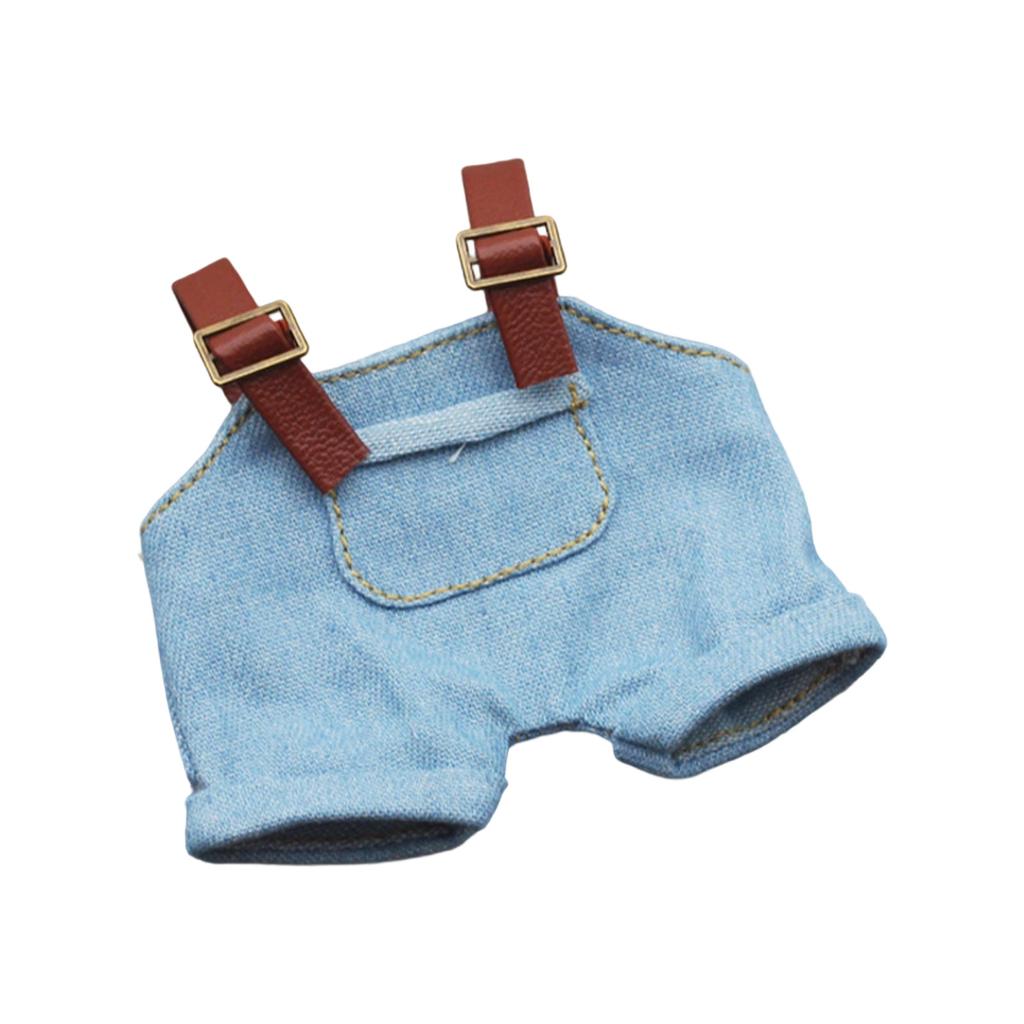 17Cm Cotton Doll Pocket Overalls For Labubu Figure Doll Plush Doll Soft Fabric Display Dressingup Accessories Outfit