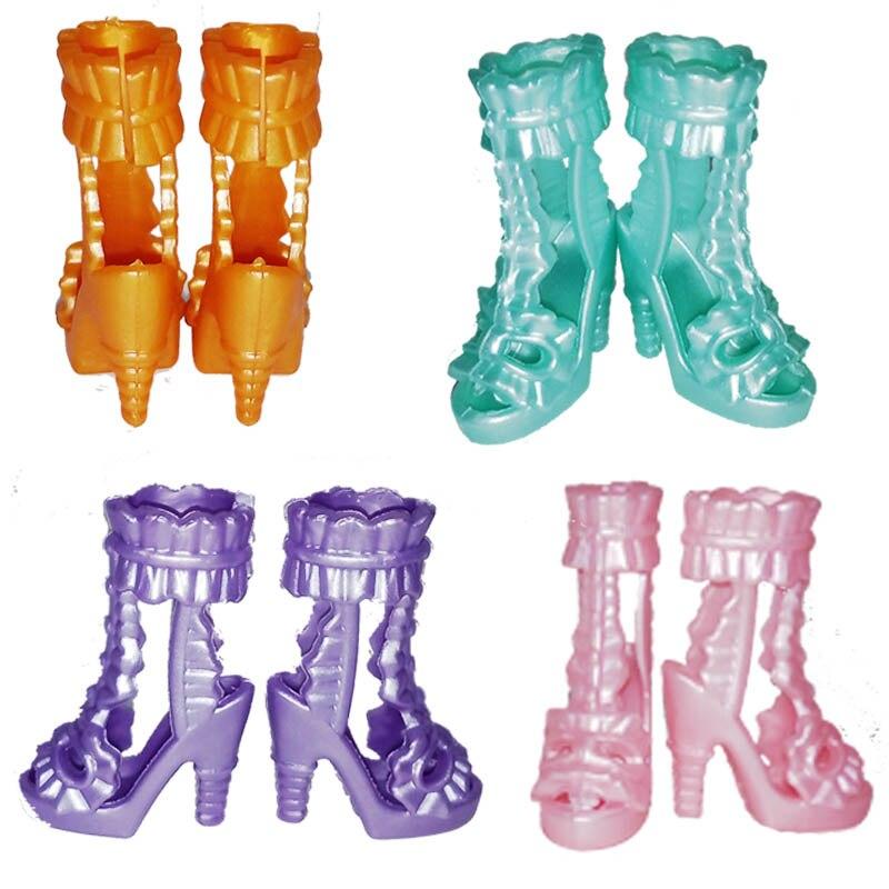 5pairs/lot New Fashion Doll Shoes Stylish Accessories High Heels Shoes For Monster High Doll Party