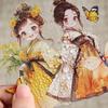 12/72pcs Lanzhi Beauty Series Kawaii Antique Style Little Girl PET Stickers DIY Diary Scrapbook Aesthetic Stickers