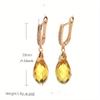 Блестящие серьги-подвески золотого цвета, желтые капли воды, циркониевые висячие серьги, свадебные модные украшения