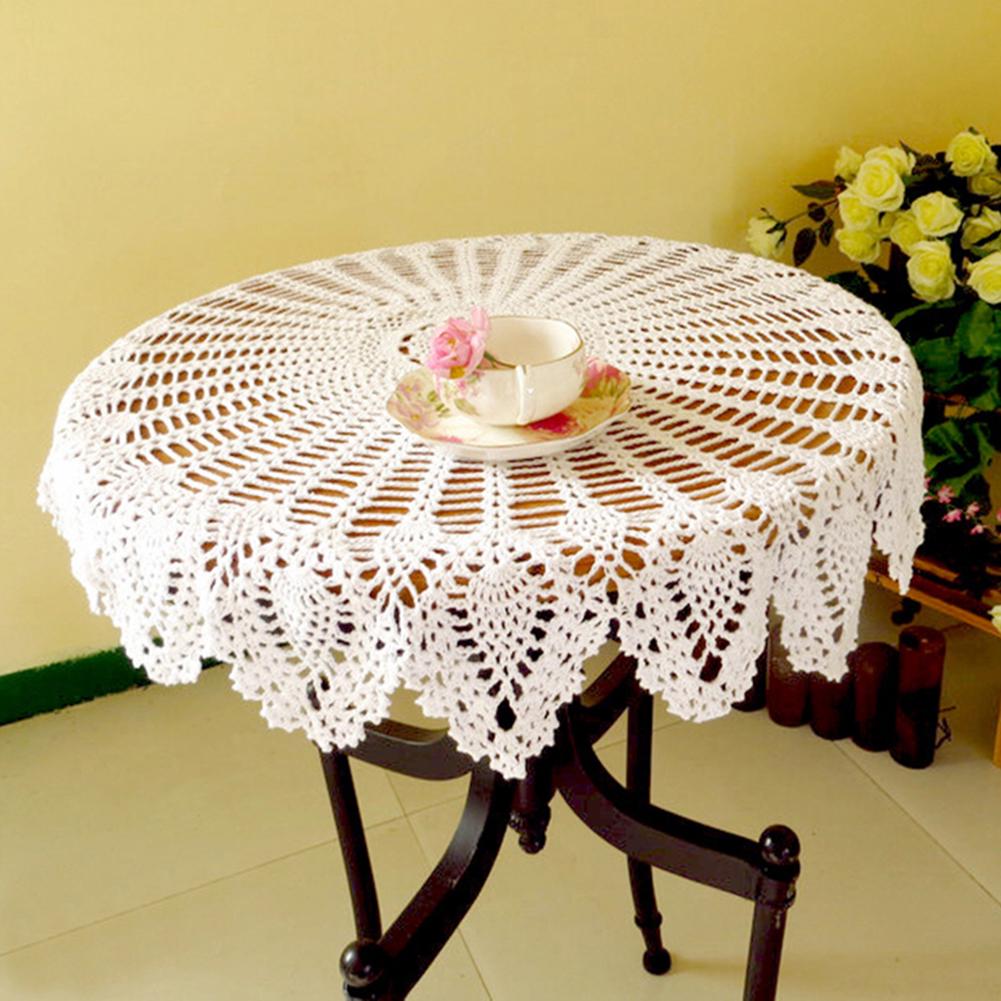 2S-Сладкая комната 80 см Кухня Столовая Ресторан Вязание крючком Круглая хлопковая скатерть Коврик Декор