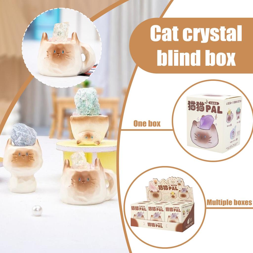 Кот Кристалл Слепой Модные Полимерные Поделки Со Значением Камня Украшения (Случайная модель)