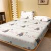 1 Cartoon Cute Animals Bear Printed Matte Fitted Sheet, Bedroom Printed Bed Cover, Bedding (Excluding Pillowcases)