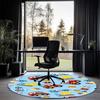 Truck Printed Round Rug Carpet Chair Rug Area Rug Entryway Doormats,for Office Chair Living Room Bedroom Kitchen Room.