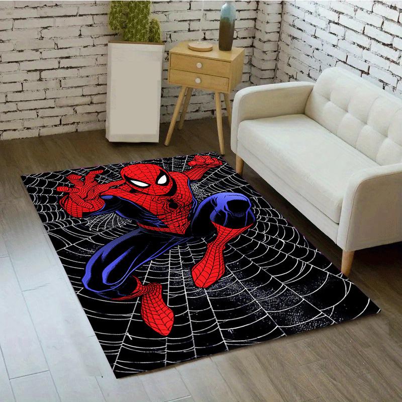 1pc Spider-Man Pattern Area Rug Soft Flannel Floor Mat for Living Room,Office,Bedroom and Carpet,Sofa Coffee Table Floor Mat