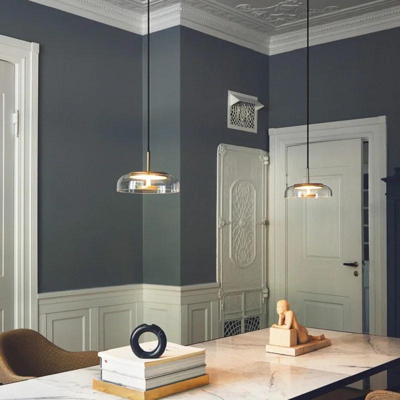 Светодиодный современный подвесной светильник из скандинавского стекла, подвесной светильник для столовой, спальни, бара, декоративный светильник, подвесные светильники