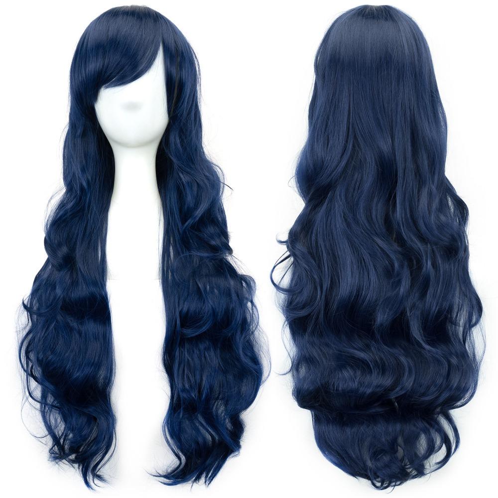 80cm Anime Cosplay Wigs Heat Resistance Women Wave Hairpiece Long Curly Hair Cosplay Party