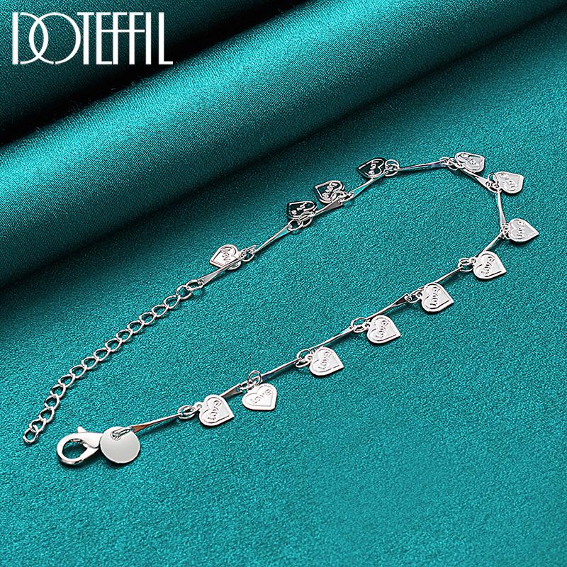 Браслет с подвеской в ​​виде сердца Серебряная бижутерия