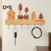 Настенная стойка для хранения ключей с крючком для ключей, гладкий край, без заусенцев, простая установка, входная стойка для хранения ключей, украшение
