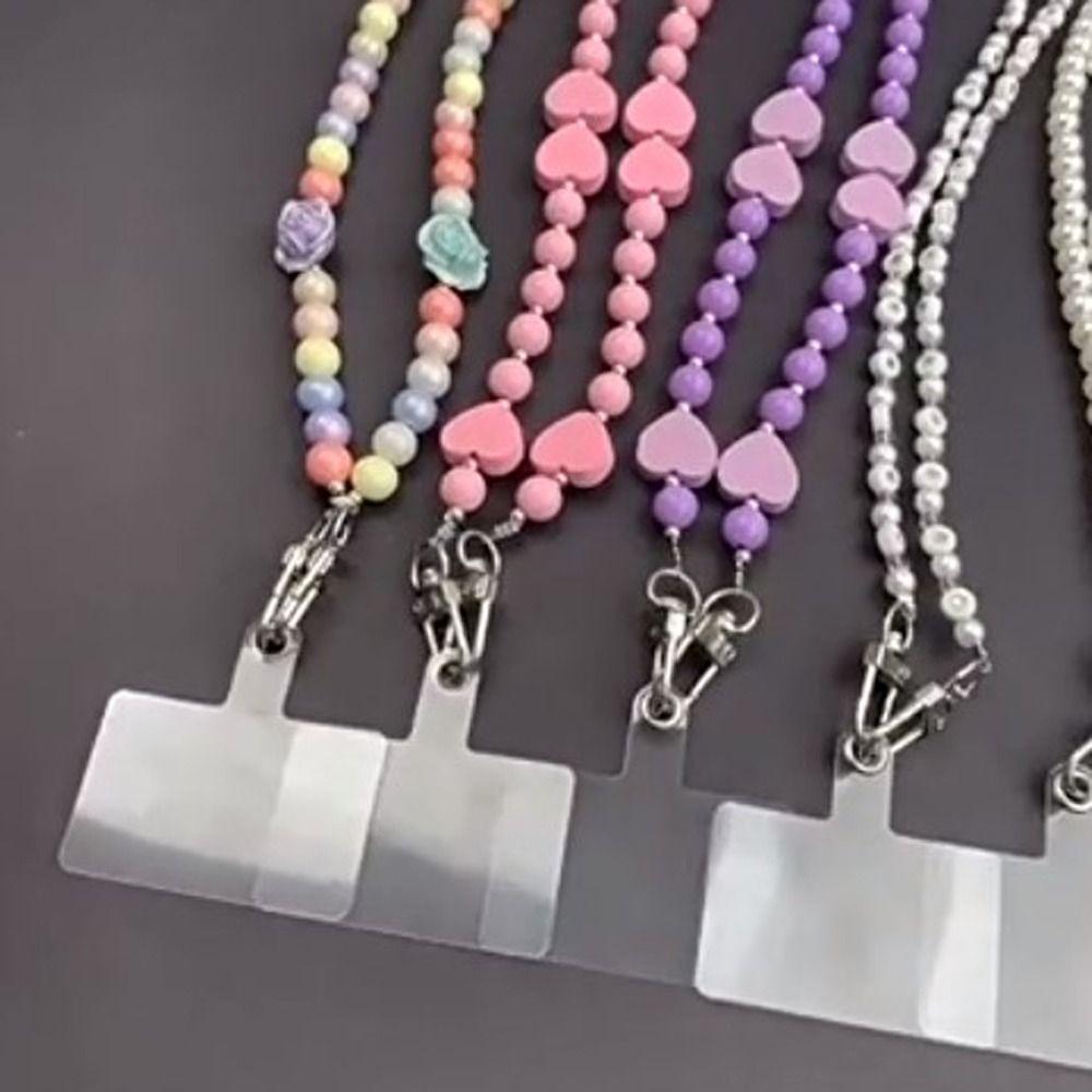 Crossbody Phone Crossbody Chain Beads Anti Theft Phone Strap  Mobile Phone Pendant