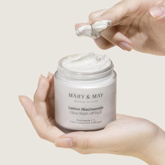[Skin Tone Up] Marienmay Lemon Niacinamine Glow Wash Off Pack 125г, популярная взрывная косметика в Корее
