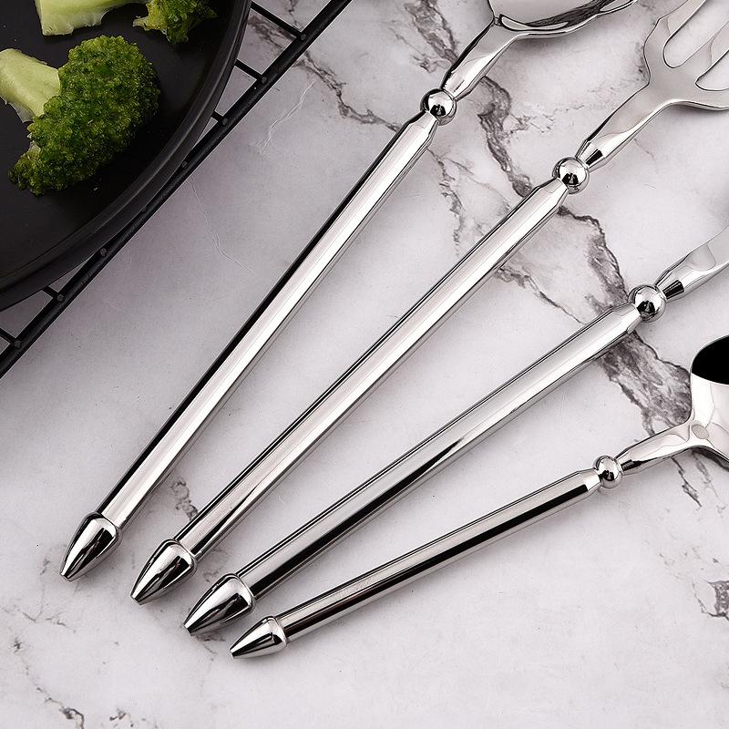 Набор столовых приборов из нержавеющей стали, нож, вилка, ложка, вестерн, стейк, кофе, десерт, ресторан, благородный и роскошный