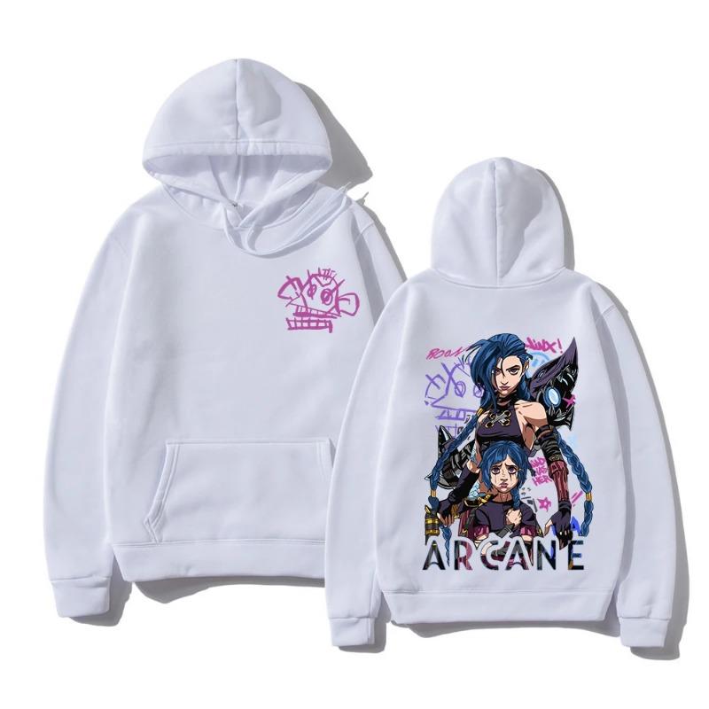 Толстовка Arcane Jinx, модная мужская толстовка Harajuku с изображением кролика-обезьяны в стиле аниме, забавные милые мультяшные кролики, пуловеры, толстовки с капюшоном и свитшоты для мужчин