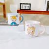 Cartoon Creative Couple Cup Boy Girl Student Water Cup Ceramic Cup Mug Against Cup Cute Breakfast Cup