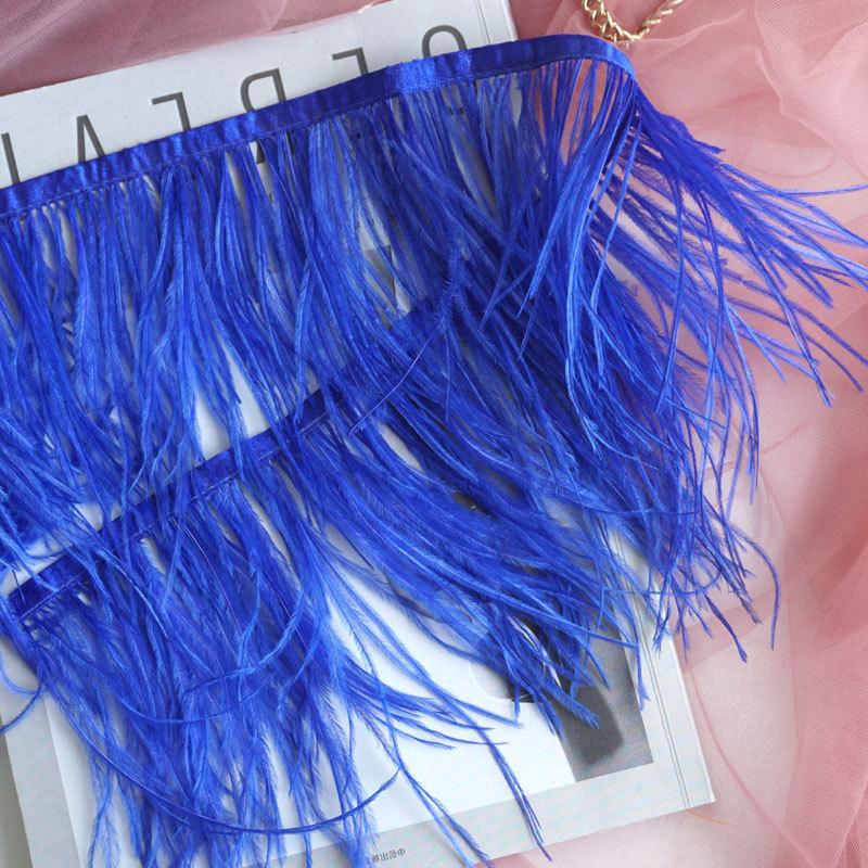 Decorative Feather Cloth Strip 10-15Cm Ostrich Hair Cloth Edge Dress Cuffs Latin Dance Skirt Diy Clothing Accessories
