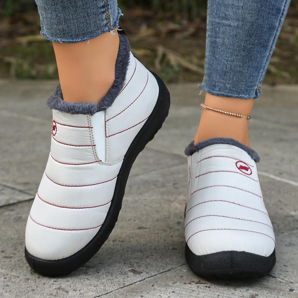 Очень теплые зимние ботинки большого размера 48 - Нескользящая толстая подошва, Зимние ботинки с круглым носком, Минималистичный дизайн однотонного цвета для походных ботинок для улицы