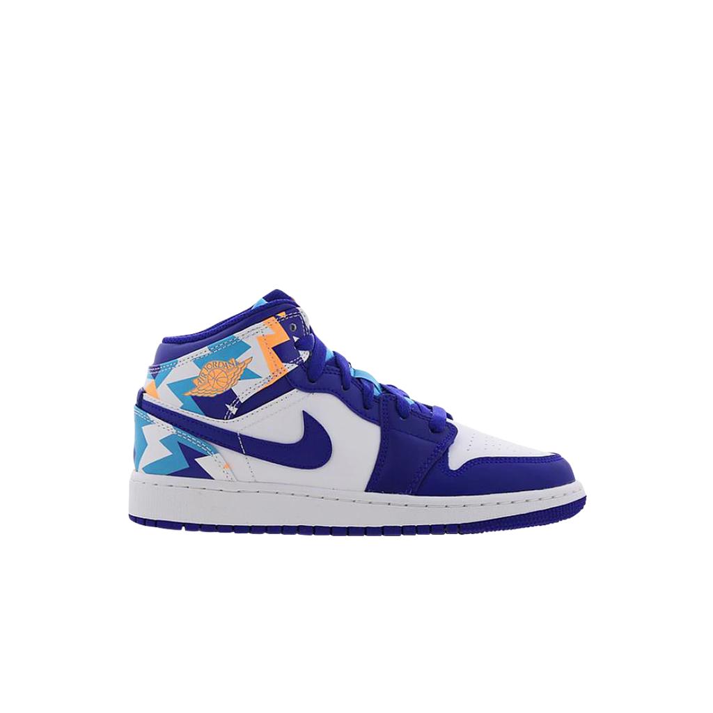 (gs) Jordan 1 Mid Geometric Print