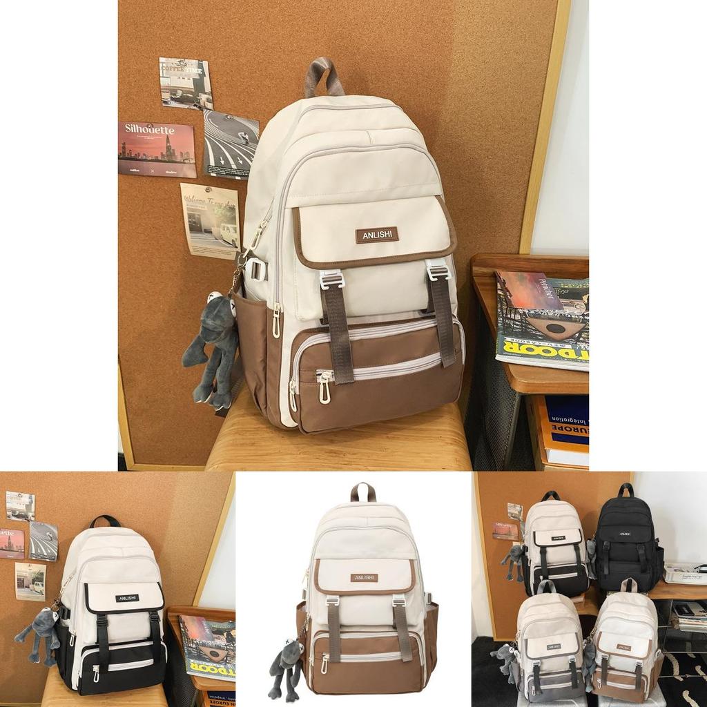 Modern Casual Backpack With Bold Letter Pattern And Padded Shoulder Straps For School Use