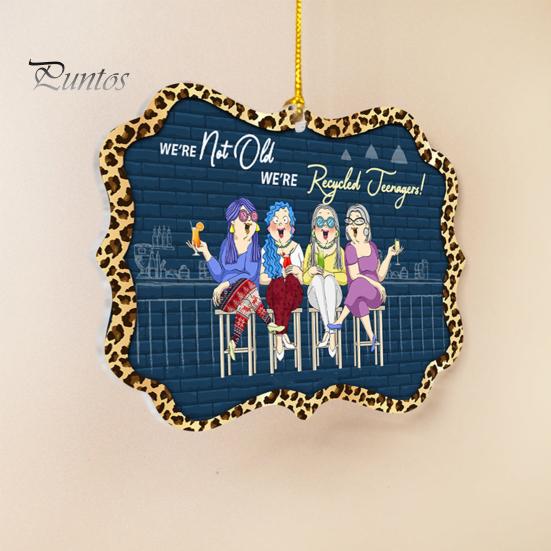 Забавное акриловое подвесное украшение, мы не старые, мы переработанные, подростки, рождественская елка, подвесное украшение, кулон, украшение для женщин, сестер, друзей, подарок