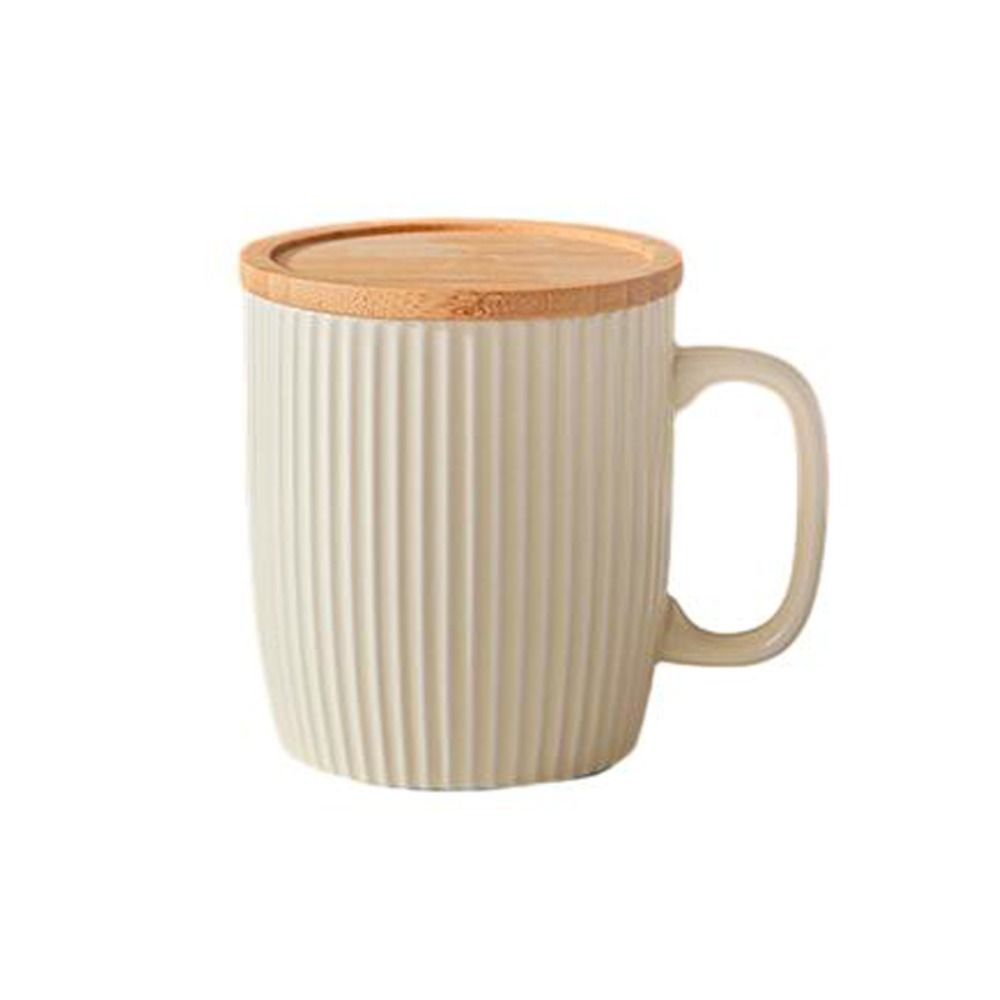 400ml Coffee Cup with Wood Lid Water Cups Ins Style Breakfast Cup Household