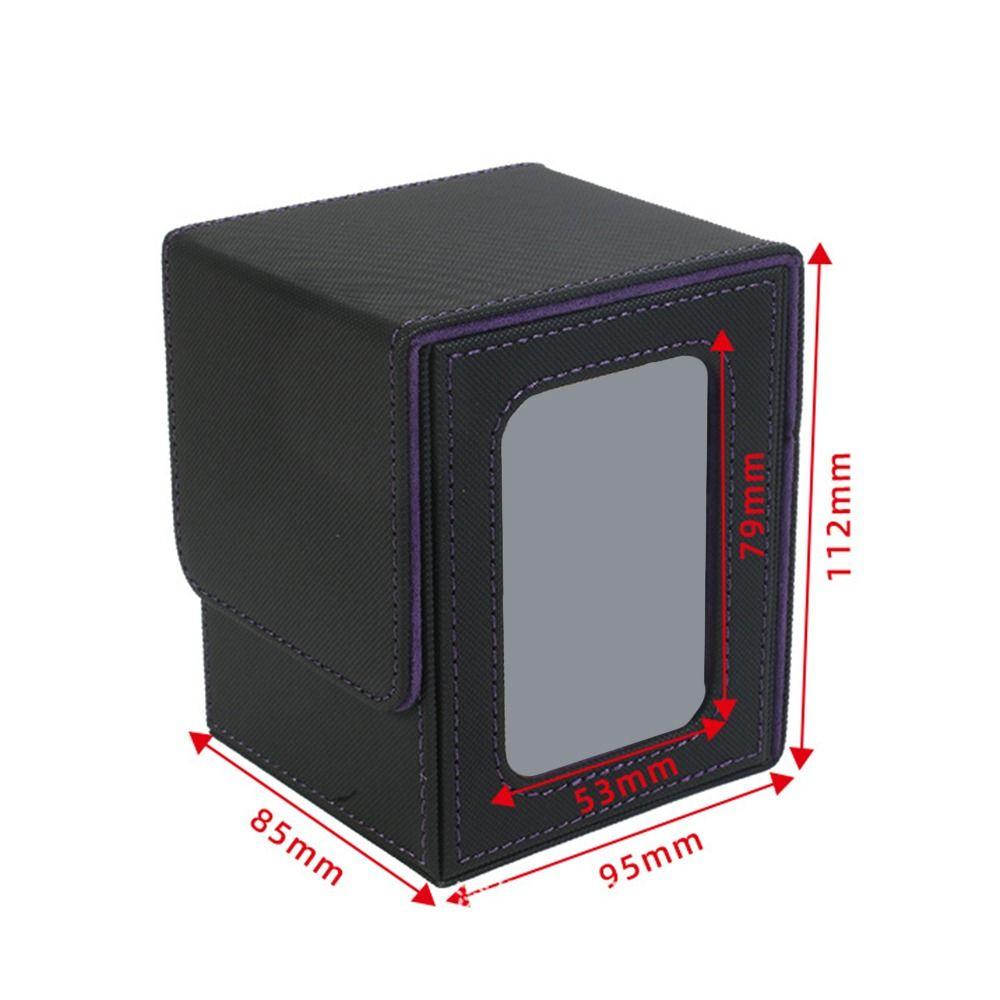 PU Leather Card Deck Box With Window Window Collection Box Fashion Card Stacking Storage Box