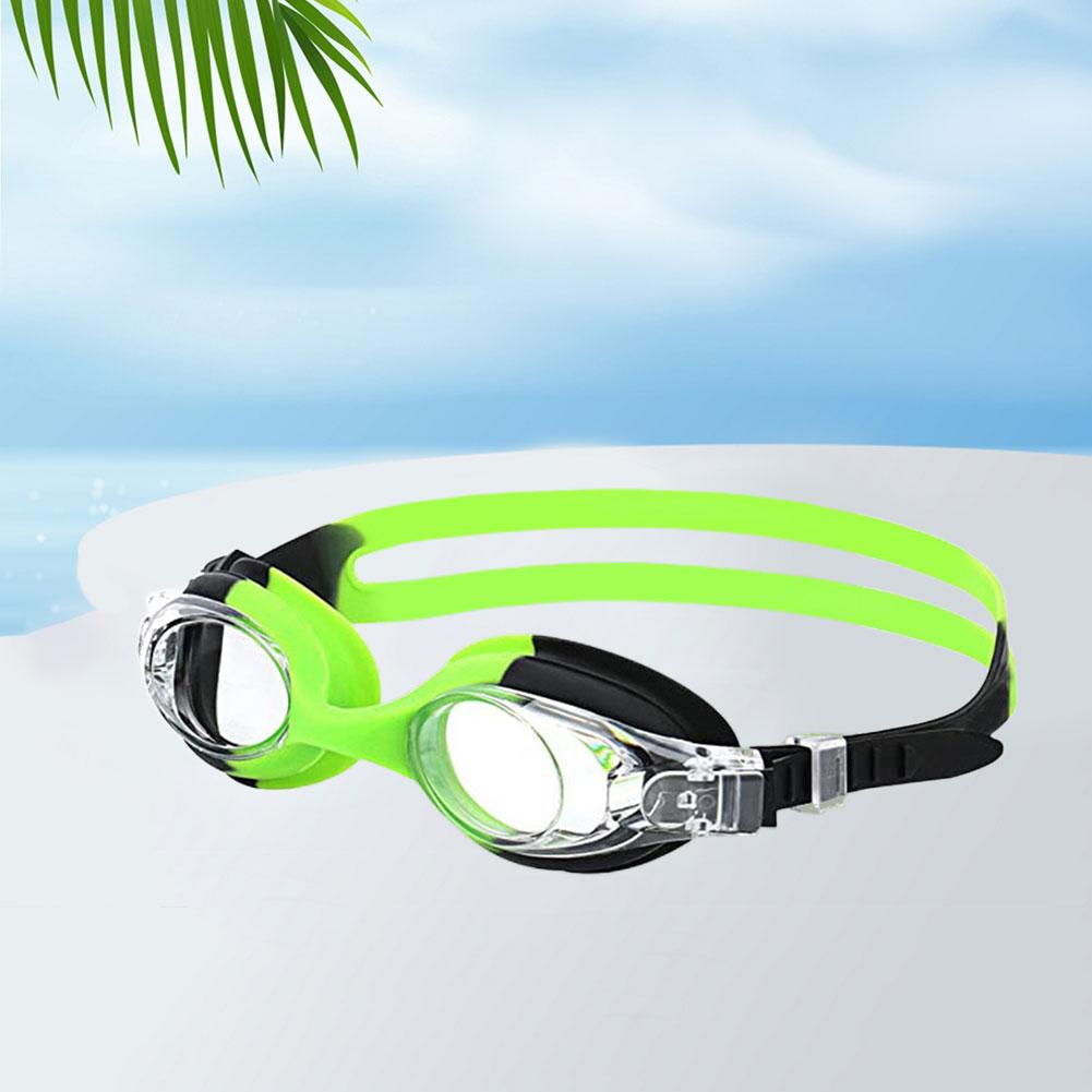 Детские очки. Удобные очки для плавания для детей от 3 до 14 лет. (Черный зеленый)