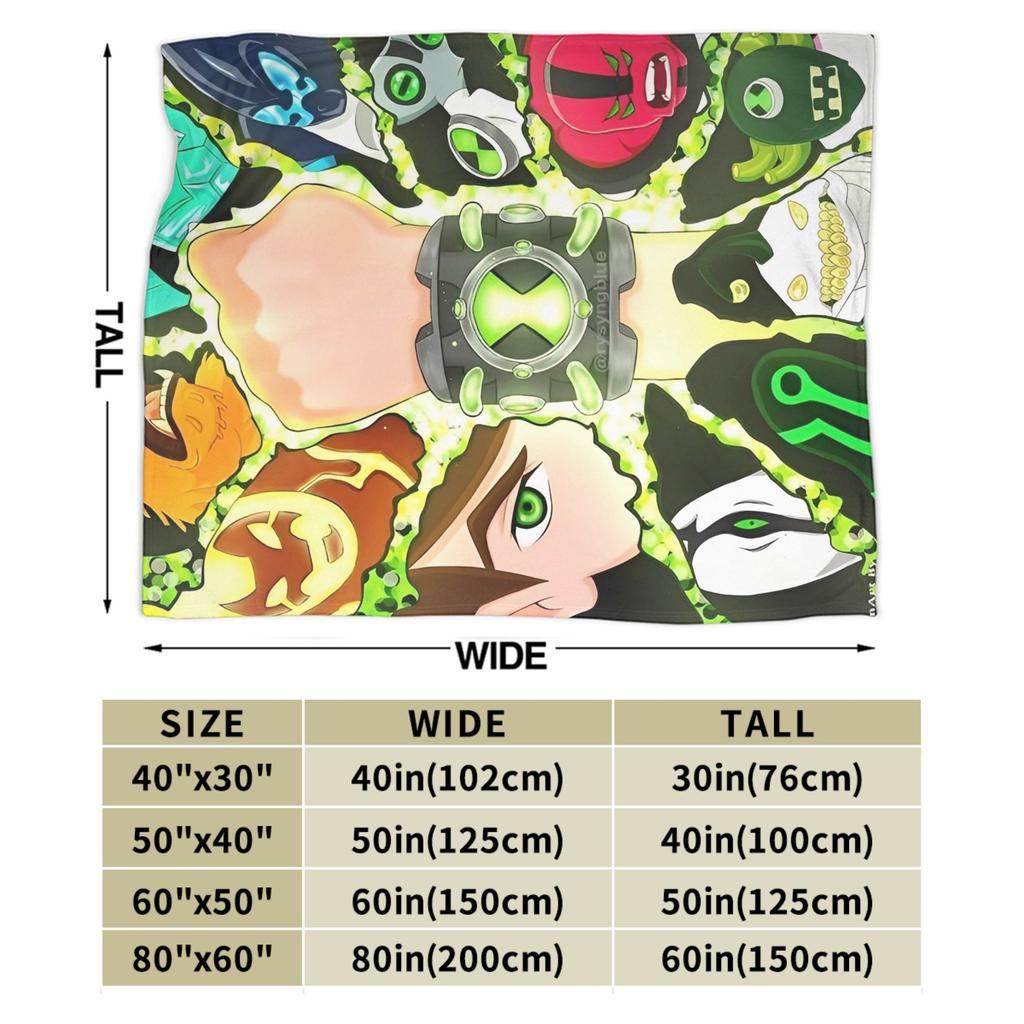 Ben 10 Omnitrix Unleashed Soft Warm blanket Travel Plush Bedding Throws Pattern Bedroom Flannel Bedspread Sofa Bed Cover