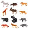 Kids 12pcs Set Plastic Zoo Animal Figure Tiger Leopard Hippo Lovely Animal Toys