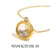 MamacitaSlay Нержавеющая сталь 316L Небесный кулон-ожерелье Покрытие 18K золотом Водонепроницаемые ювелирные изделия Подарок для женщин Повседневное ношение