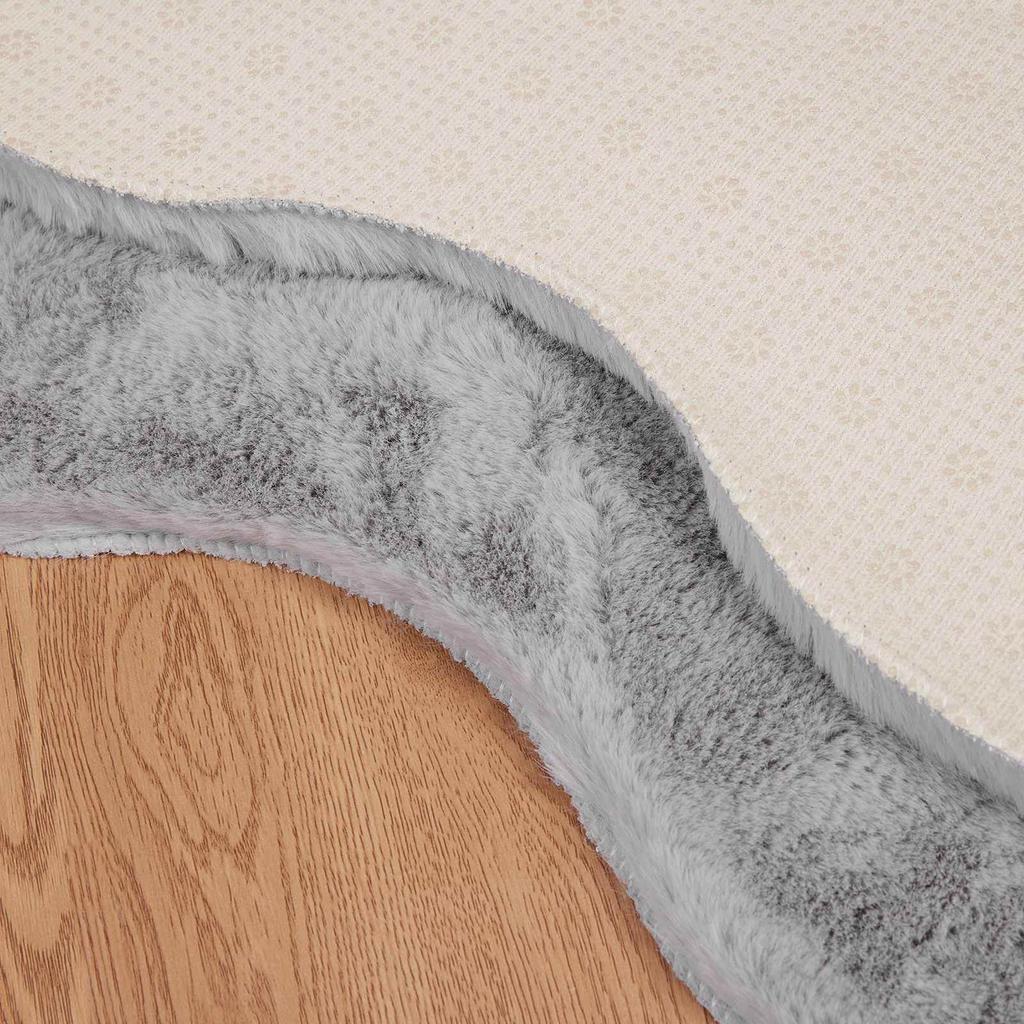 Non slip Artificial Rabbit Fur Rug OLITE Gray