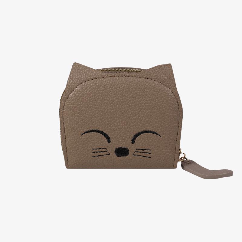 Кошелек для монет с корейским мультяшным принтом: Милый кошелек из искусственной кожи с отделениями для карт и держателем для удостоверения личности