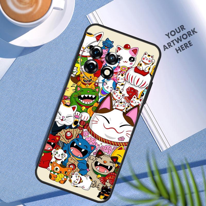 Счастливый Кот Манеки Неко Японский Чехол Для OnePlus Nord 5 CE 2 3 4 Lite N30 OnePlus 11 12 13 15 12R 13R 10T 13T 9 10 Pro Обложка