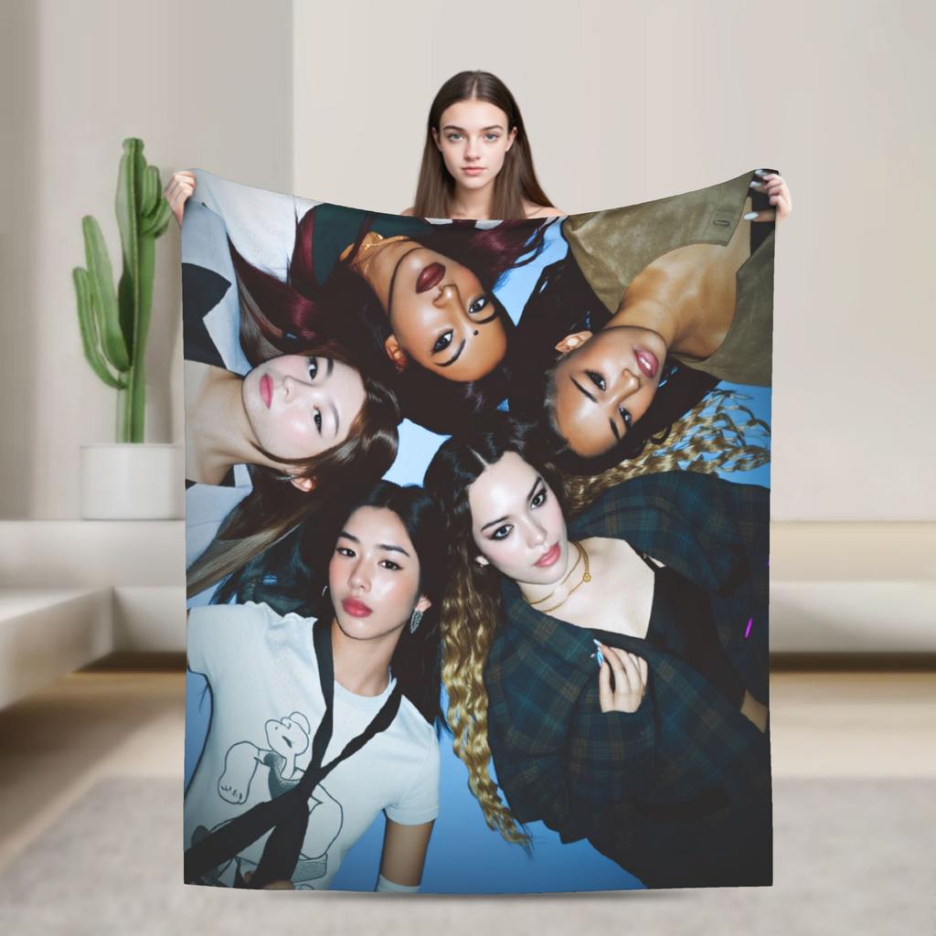 Katseye Kpop Girls Теплое одеяло Детское плюшевое плед с принтом Диван Кресло Фланелевая простыня Покрывало для диван-кровати