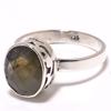 Кольцо из чистого серебра 925 пробы с натуральным лабрадоритом ручной работы S.5.5 H1S76