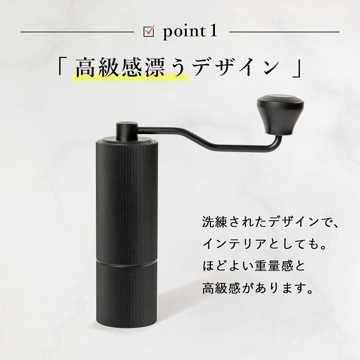 Manual Coffee Grinder, Mortar-Type, Stainless Steel Blade, 25g Capacity, Adjustable Coarseness, Lightweight, Compact, Labor-Saving, Portable, Mill