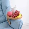 Foldable Snack Tray Circular Armrest Tray Coffee Table Clip-On Tray  Wide Couches