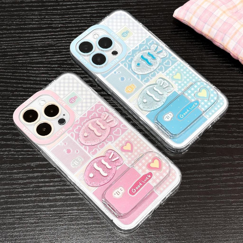 Fresh Three dimensional Cute Little Fish Suitable for Apple 16promax Protective Case Mirror Bracket Iphone15 Mobile Phone Case