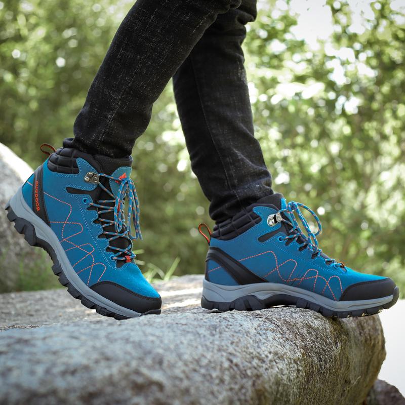 36-46 Пара Модные Плюс Бархатные Теплые Высокие Ботинки Из Хлопка Зимние Ботинки Обувь Для Похода На Открытом Воздухе