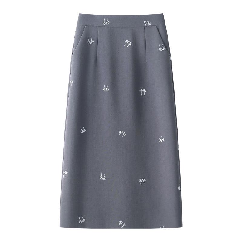 Женская фиолетовая миди-юбка бодикон с высокой талией - 2025 Облегающий прямой весенний стиль