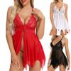 Ladies Sexy Solid Color Lace Hollow Out Chest Sling Strap Backless Sexy Nightdress