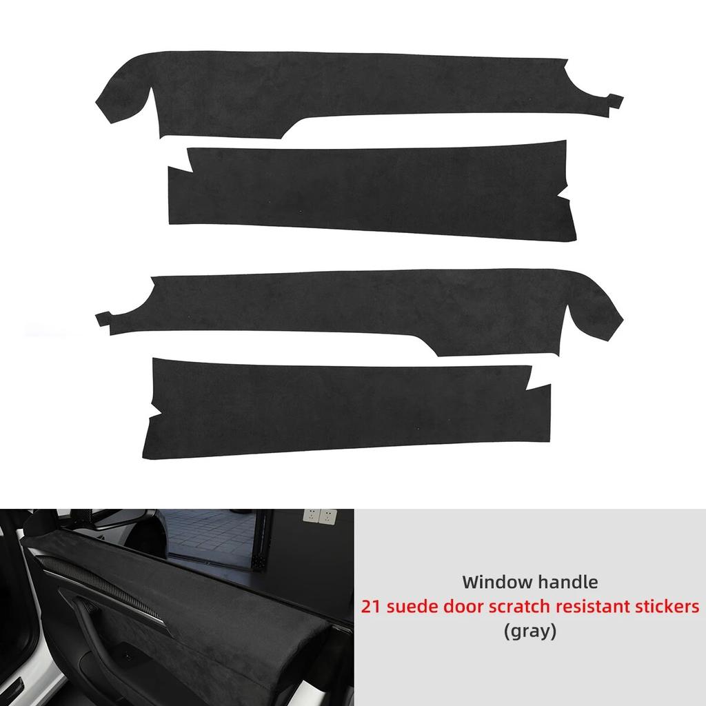 LUCKEASY For Tesla Model 3 Interior Supplies Door Armrest Central Control Instrument Suede Suede Anti-Dirty Pad For Car