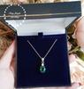 Green Emerald Designer Necklace Natural Emerald Solitaire Pendant Wedding Gift For Women