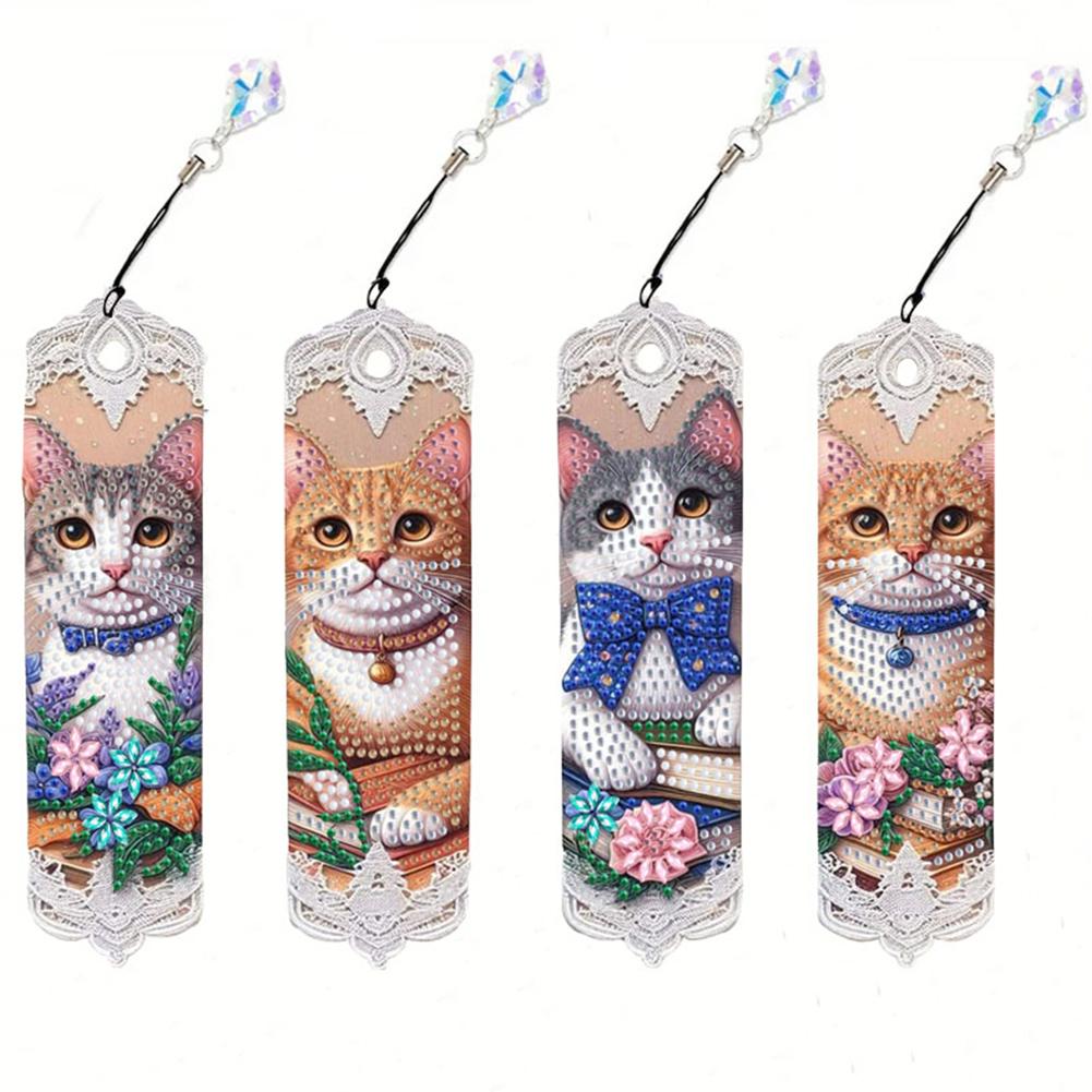 3Pcs Animal Themed DIY Diamond Painting Art Bookmarks Irregular Shaped Diamonds for Beginners Ideal Choice for Home Office Use