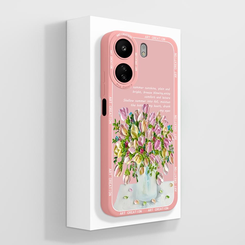 Simple Cover For Poco C65 4G Phone Case Elegant-Butterfly Housing For Xiaomi POCO C 65 Soft Liquid Silicone Fashion Back Covers