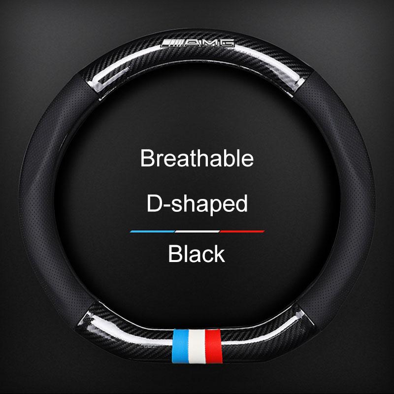 Чехол на руль автомобиля Дышащий Противоскользящий Кожаный чехол на руль для Mercedes-Benz AMG C500 C200 C300 A B C E GLA CLA GLK GL ML GLE