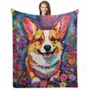 Cute Pet Dog Blanket Soft Lightweight Cozy Flannel Throw Blanket for Kids Lap Bedroom Sofa Couch Bed Travel Office Home Decor