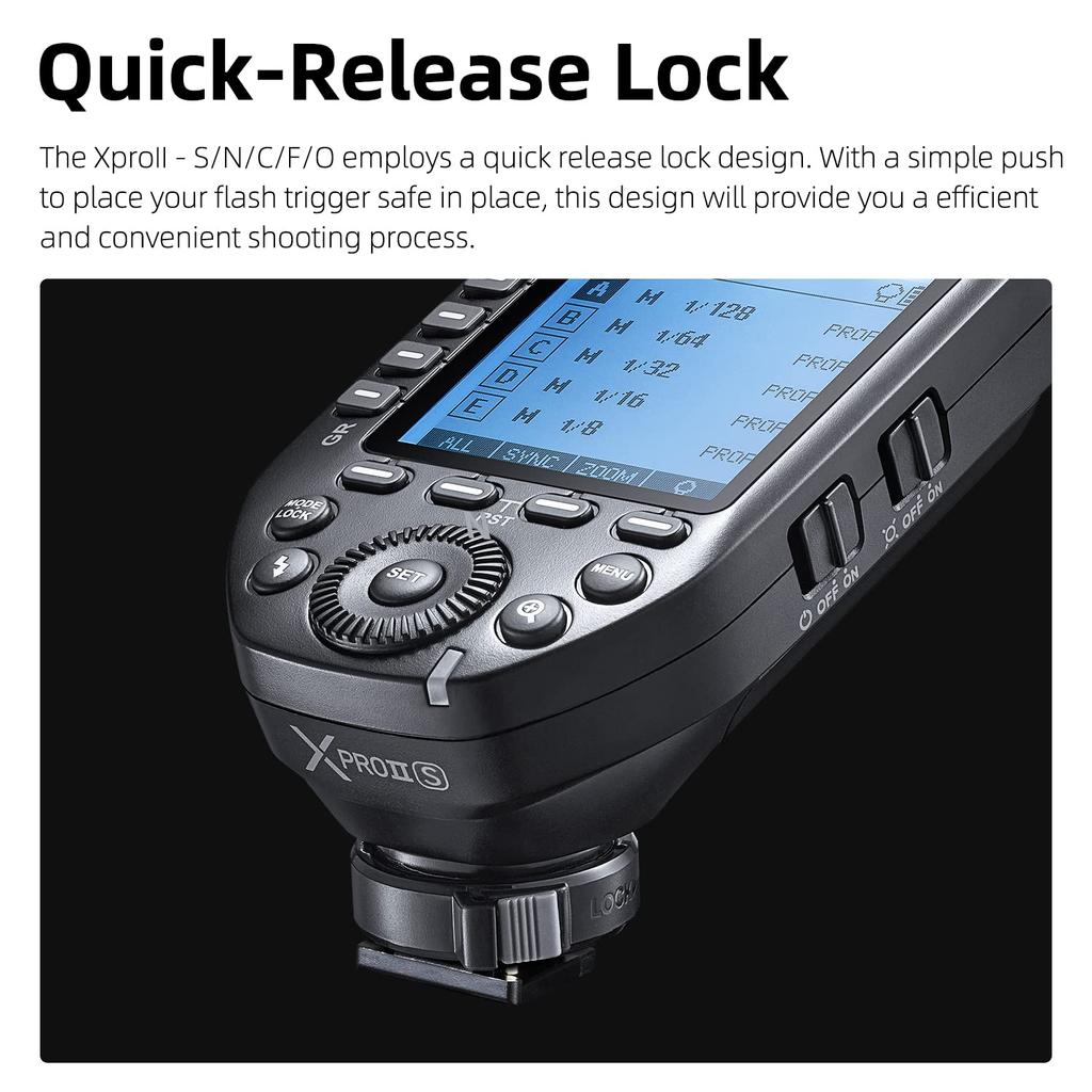 Беспроводной триггер Godox TTL TCM мгновенное приложение 16 групп по 32 больших ЖК-дисплея, подходит для камер Sony XProII-S 1/8000 с HSS, переключение, управление,