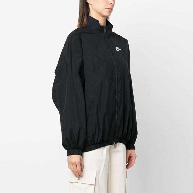 Nike SS23 Куртка на молнии с вышитым логотипом Женская верхняя одежда Черный DM6185-010