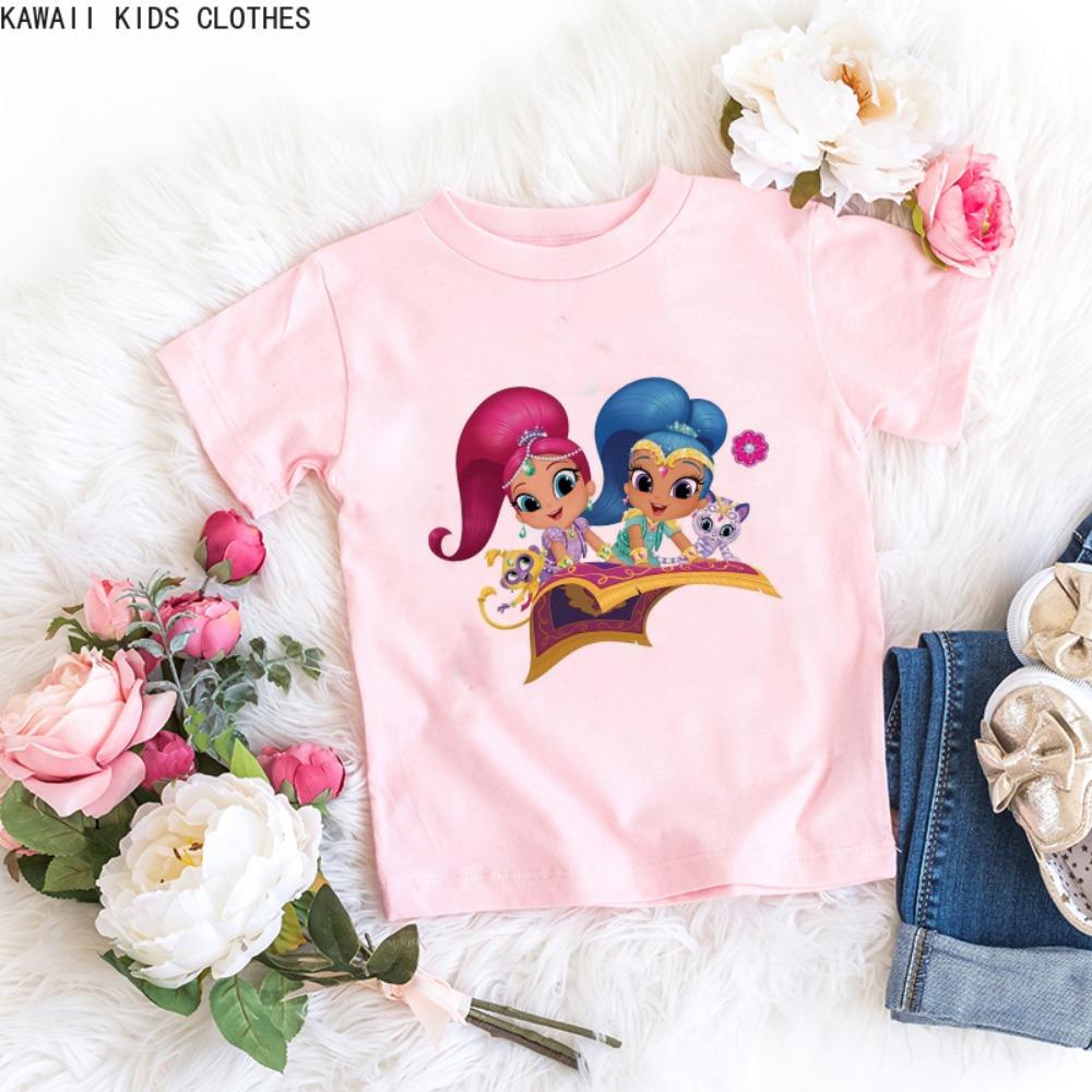New Rainbow Kingdom Tops Toddler Tees Clothes Children Clothing Cartoon Kids T-shirt Girls Clothes Short Sleeve Casual