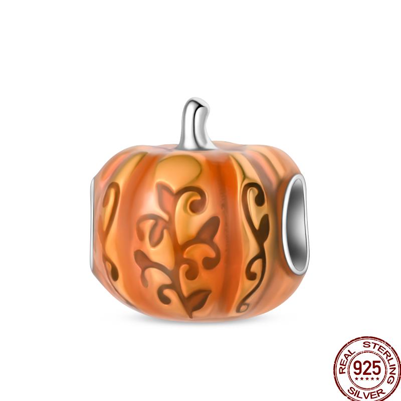 Copper Pumpkin Maple Leaf Squirrel Scarecrow Harvest Autumn Charm Beads Suitable For Pan Original Bracelet